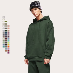 เสื้อฮู้ดดี้ผ้าฝ้ายฟลีซ 350 กรัม แบบสวมหัว ทรงโอเวอร์ไซส์ สำหรับผู้ชายและผู้หญิง  ไม่มีลาย  45 สี - Product Image 1