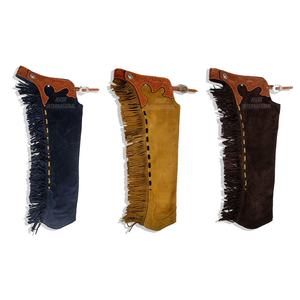Équitation pleine chaps long daim cuir couleur personnalisée western style cowboy cuir outillage équipement équestre accessoires - Product Image 5