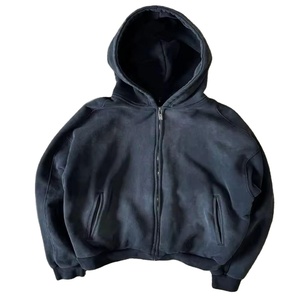 Sweat à capuche en molleton pour homme, effet délavé, avec strass, streetwear, logo personnalisé, en coton, haute qualité - Product Image 6