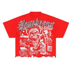 Camiseta con serigrafía personalizada de alta calidad 2025, camiseta personalizada de gran tamaño con lavado ácido, camiseta de gran tamaño de algodón pesado de 350 GSM - Product Image 2