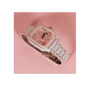 Relógio de diamante Mossanite com corte de princes requintado fornecedor indiano para uso em presentes disponível a preço de exportação