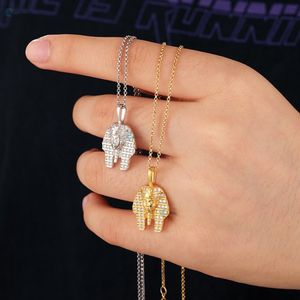 Pendentif tête de pharaon de luxe Moissanite Iced Out Bling collier Hip Hop Style égyptien collier cadeau - Product Image 2