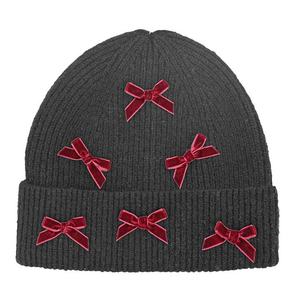 Usine du Vietnam, bonnet d'hiver mignon avec nœud, logo personnalisé, patchs, beanies pour hommes et femmes, chapeaux chauds en gros - Product Image 3