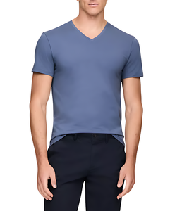 T-shirts de sport pour hommes en coton en gros |   T-shirts respirants à col rond, coupe classique, en tricot à séchage rapide, avec logo personnalisé - Product Image 1