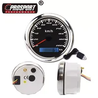 Speedometer KMH GPS wajah hitam, 85mm tahan air untuk kapal laut Yacht