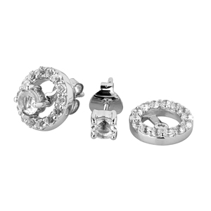 Pendientes de Aro Huggie con Topacio Blanco Vintage y de Moda, Chapados en Rodio, de Latón con Perlas, Ideales para Fiestas y Ocasiones Religiosas, Regalo Perfecto - Product Image 1