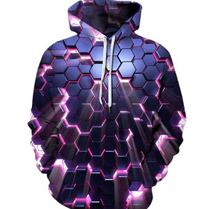 เสื้อฮู้ดพิมพ์ลายทอผ้าทรงหลวมสำหรับผู้ชาย สวมใส่สบาย ดีไซน์ทันสมัย ผ้าเนื้อนุ่ม ทนทาน สไตล์ลำลอง สตรีทแวร์ แฟชั่นทันสมัย - Product Image 3