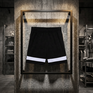 Men's <b>Black</b> Bermuda Shorts With White Side Stripe Elastic Waist Quick Dry Casual Sportswear - Product Image 3