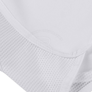 Shorts de sport blancs tricotés taille haute respirants avec taille élastique pour femme – Shorts de yoga fitness couleur unie coupe classique pour femme - Product Image 5