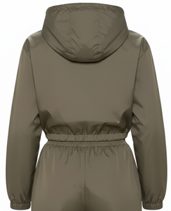 Custom Logo <b>Women</b> Tracksuit 2 Piece <b>Outfits</b> Windbreaker Lightweight Full Zip Crop Hoodie <b>Jogger</b> Set with Oem Service New Design - Product Image 6