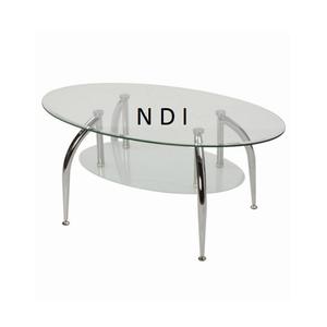 Meubles de chambre à coucher pour la maison Finition plaquée or Cadre en métal d'aluminium avec dessus en verre Table centrale de forme personnalisée - Product Image 4