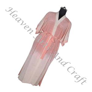 Bohemio indio hecho a mano Vintage seda Sari Floral impreso ropa de dormir Albornoz Maxi vestido étnico playa verano venta al por mayor KL010 - Product Image 3