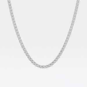 Magnifiquement fabriqué à la main en or blanc massif 18 carats et diamant rond cultivé en laboratoire clouté luxueux collier de chaîne de tennis bijoux Hip Hop - Product Image 2