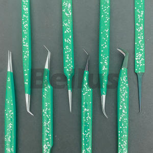 Pinzas para pestañas Glacier Grip Sparkle, revestimiento de Gel resistente a la oxidación de acero inoxidable con punta de precisión, herramienta de salón ecológica - Product Image 6