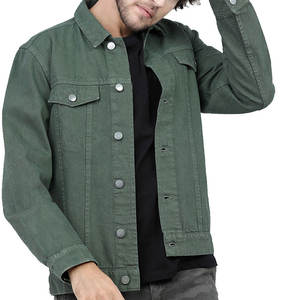 Meilleures ventes en ligne Veste en jean pour homme Veste en jean teinte simple Confortable et respirante Vestes en jean pour homme - Product Image 1