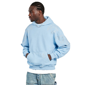 Fournisseur en gros – Sweat-shirt unisexe personnalisé en jean brodé pour homme, coupe classique, style streetwear, pull d'hiver - Product Image 1