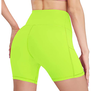 Shorts de sport pour femmes à taille haute, avec effet push-up, respirants, pour le yoga, la course à pied et la salle de sport, en faible quantité minimale de commande - Product Image 3
