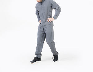 Conjuntos de chándal de invierno de alta calidad con logotipo personalizado de manga larga de talla grande y cremallera completa para hombre - Product Image 1