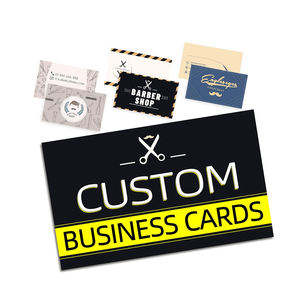 Impresiones únicas Tarjetas de visita personalizadas con su logotipo Elevar su identidad de marca Tarjetas de plantilla de barbería - Product Image 1