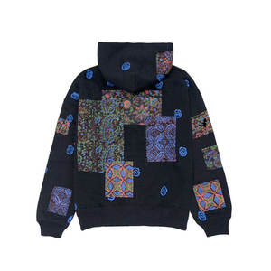 Sweat à capuche élégant avec patch pour femmes avec contraste de couleur et coupe surdimensionnée Sweat à capuche patchwork de nouveau style avec panneaux vibrants - Product Image 2
