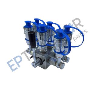Kit de distributeur hydraulique manuel à 8 ports pour tracteur, 2 entrées vers 6 sorties, avec support, flexibles et raccords - Product Image 2