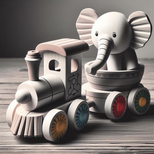 Tren de madera hecho a mano de la mejor calidad para niños para juegos de interior - Product Image 2