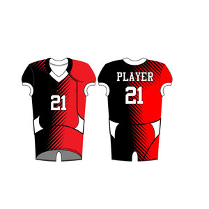 Personalizado sublimado transpirable uniforme de fútbol americano 100% poliéster de talla grande con mangas cortas - Product Image 2