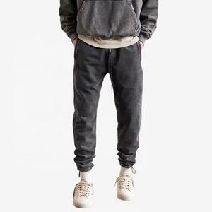 Pantalon de survêtement d'hiver en polaire épaisse avec poches zippées pour hommes Joggers Pantalon chaud en coton noir et gris pour hommes Pantalons thermiques lavés à l'acide - Product Image 6