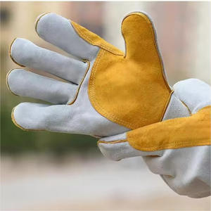 Soldadura Industrial de cuero Guantes de soldadura reforzados de cuero de manga larga de 16 "Función Guantes de cuero de seguridad industrial anticalor - Product Image 2