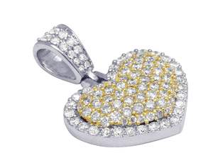 Pendentif Cœur Tendance en Argent Sterling Plaqué Or de Luxe avec Moissanite et Diamants, Idéal pour Femme, Cadeau de Fiançailles - Product Image 3