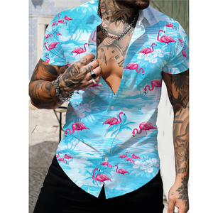 Summer New <b>Men's</b> Short Sleeved <b>Shirt</b> Thin Collar <b>Hawaiian</b> Style Floral <b>Shirt</b> Vacation Series <b>Men's</b> <b>Shirt</b> Custom made Micronesia - Product Image 6