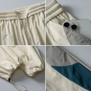 Conjunto Deportivo Unisex Estampado Sólido de Otoño, Conjunto para Correr al Aire Libre, Cuello Alto, Cortavientos, Transpirable, Dos Piezas, 100% Algodón - Product Image 3