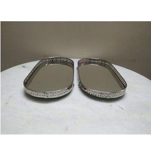 Bandeja Decorativa de Acero Inoxidable Plateado, Bandeja Espejo, Bandeja de Metal y Vidrio para Joyería y Perfumes, Bandeja de Vanidad y Plato para Servir - Product Image 5