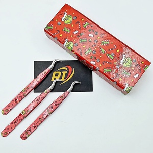 Eco-Friendly Stainless Steel Sustainable Anti-Magnetic Smooth Tip Volume <b>Fans</b> Tweezers Paper Coating Private <b>Eyelash</b> Tweezers - Product Image 1