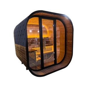 Sauna extérieur en forme de cube pour 6 personnes - Vapeur électrique haute température - Verre panoramique - Product Image 6