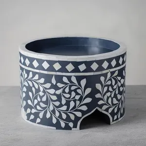 Venta al por mayor de lujo árabe chocolate madre perla bandeja EID pastel soporte bandeja para servir hecho Vietnam Material de madera para ocasiones de comida - Product Image 2