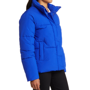 Chaqueta acolchada azul ligera para mujer, chaqueta acolchada de gran tamaño, impermeable, con cremallera, Abrigo acolchado de algodón cálido para invierno - Product Image 5