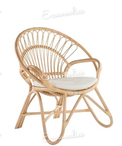 เก้าอี้หวายหวายหวายสำหรับสวนกลางแจ้งเก้าอี้หวายไม้ไผ่ผ่อนคลายพนักพิงทันสมัยดีไซน์บ้านสร้างสรรค์ - Product Image 4