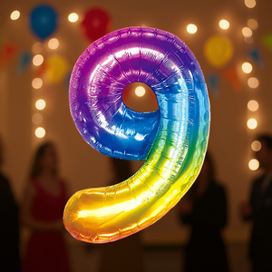 Palloncino Numero 9 Multicolore 80cm per Decorazioni Festa - Product Image 3