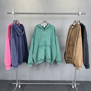 Sweat-shirt personnalisé Y2k Streetwear 500 Gsm French Terry 100% coton, lourd, broderie de patch, effet acide - Product Image 2