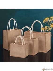 Ensemble de 12 sacs en jute de taille moyenne, cadeaux parfaits au design uni fait à la main, articles alimentaires, sacs fourre-tout en toile naturelle de première qualité - Product Image 4