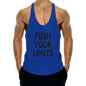 Chemises sans manches côtelées Muscle avec logo personnalisé 94% coton 6% Spandex respirant musculation Stringer pour les hauts vierges élégants pour hommes - Product Image 5