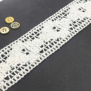 100% polyester, largeur 3,9 cm, dentelle vintage de luxe blanche avec motif floral, à utiliser pour les accessoires de robe d'été - Product Image 2