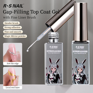 Esmalte de <span class=keywords><strong>Gel</strong></span> UV Transparente de Larga Duración R S Nail Hema Free 7g, <span class=keywords><strong>Gel</strong></span> de Acabado con Relleno de Grietas y Pincel Delineador Fino - Product Image 1