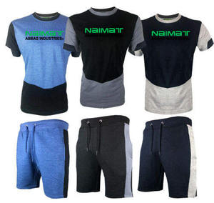 Wholesale Custom Logo 260 GSM <b>Canvas</b> T-Shirt Shorts Set for Men <b>Round</b> Neck T-Shirts and Short Sets - Product Image 6