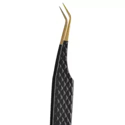 Diamond Grip Stainless Steel Eyelash Extension Tweezers Pointed Curved Precision Slanted <b>Silver</b> for <b>Eye</b> Extension High Quality - Product Image 2