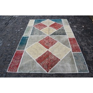 Cổ Điển Len Thảm Màu Be Và Màu Đỏ Chắp Vá Khu Vực Lớn 9X12 Hình Chữ Nhật Mô Hình Trừu Tượng Cho Lối Hoặc Hành Lang Latex Ủng Hộ - Product Image 1