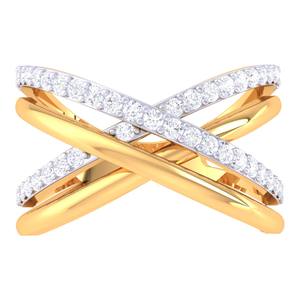 Anillo de Diamante Cultivado en Laboratorio de Oro Blanco de 14K, 0.36ct, Corte Brillante, Diseño en X, Elegante Anillo de Boda para Mujer, Certificado IGI - Product Image 1
