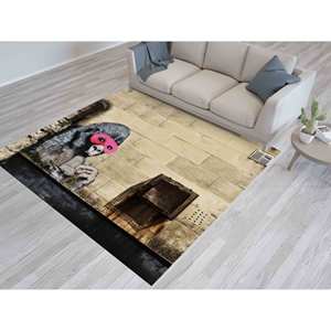 Tapis Gorille Banksy : Art Graffiti, Décoration de Salon, Tapis Imprimé, Tapis Fin Non-tissé - Product Image 3