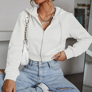 เสื้อฮู้ดผ้าฝ้าย100% 400แกรมสำหรับผู้หญิงเสื้อครอปสไตล์บ็อกซี่ผ้าเทอร์รี่ - Product Image 5